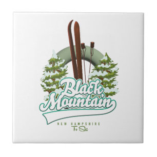 Black Mountain New Hampshire Ski logo. Wood Wall A Tile