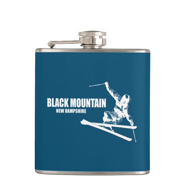 Black Mountain New Hampshire Skier Hip Flask (Front)