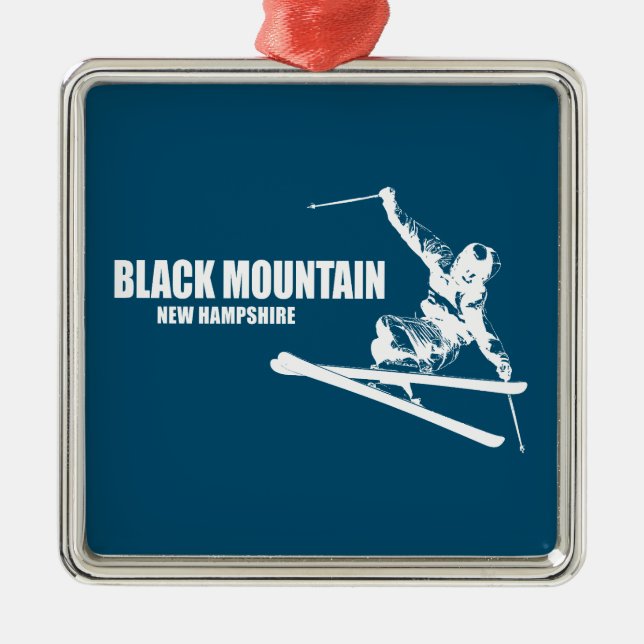 Black Mountain New Hampshire Skier Metal Ornament (Front)