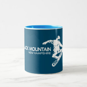 Black Mountain Ski Area New Hampshire Snowboarder Two-Tone Coffee Mug