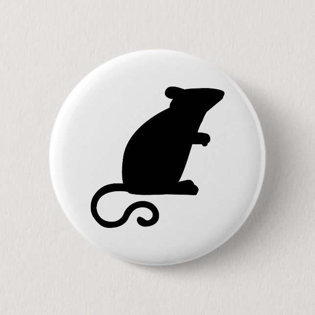 Black mouse 2 inch round button (Front)