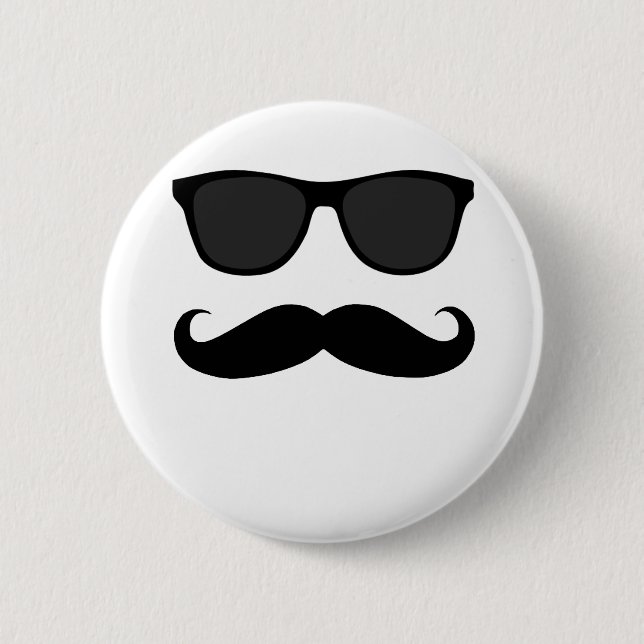 Black Moustache and Sunglasses Humour Gift 2 Inch Round Button (Front)