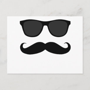 Black Moustache and Sunglasses Humour Gift Postcard