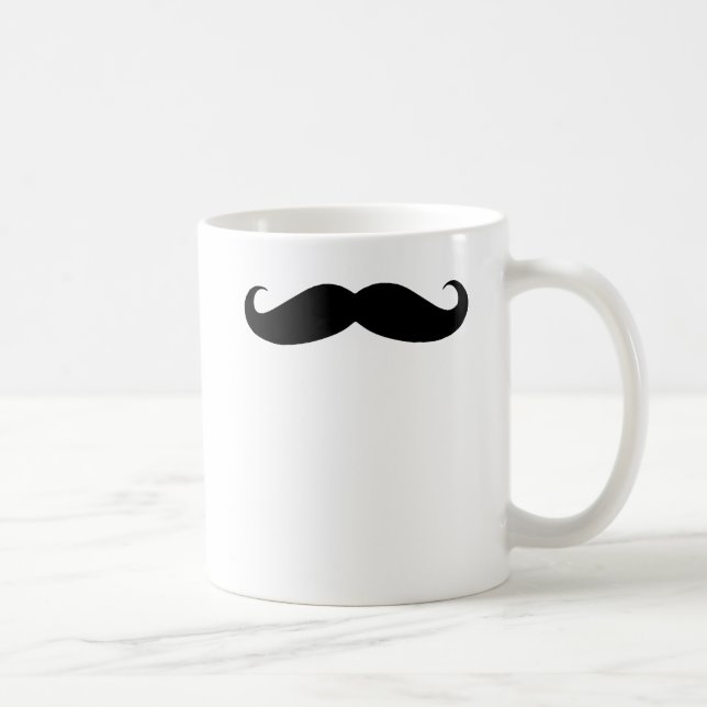 Black Moustache Humour for Dads Coffee Mug (Right)