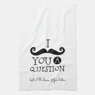 Black Moustache Humour Kitchen Towel