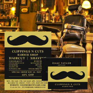Black Moustache, Men's Barbers Business Card