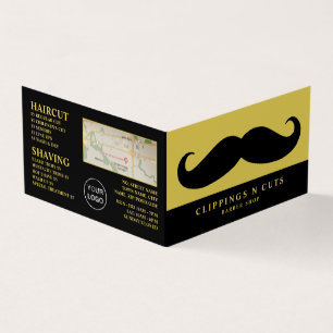 Black Moustache, Men's Barbers Loyalty Card, Business Card