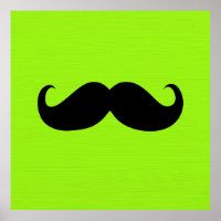 Black Moustache on Green Background