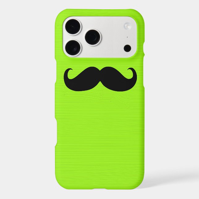 Black Moustache on Lime Background (Back)