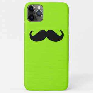 Black Moustache on Lime Background iPhone 11 Pro Max Case
