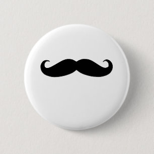Black Moustache or Black Moustache for Fun Gifts 2 Inch Round Button