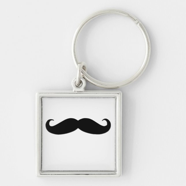 Black Moustache or Black Moustache for Fun Gifts Keychain (Front)