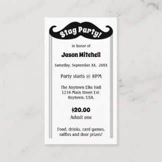 Black Moustache Stag and Bachelor Party Ticket