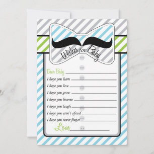 Black Moustache Wishes for Baby Shower Game Card