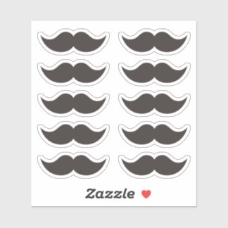 Black Moustaches Moustache Set of 10 Stickers