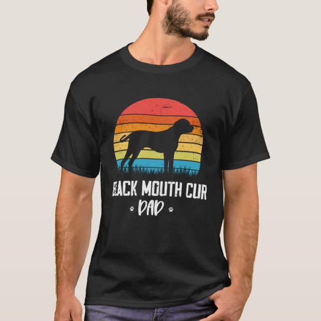 Black Mouth Cur Dad Retro Vintage T-Shirt (Front)