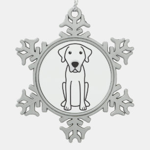 Black Mouth Cur Dog Cartoon Snowflake Pewter Christmas Ornament