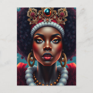 Black Mrs. Claus Melanin Santa Sista Christmas Postcard