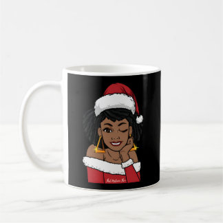 Black Mrs Claus W Afro Winking African American Coffee Mug