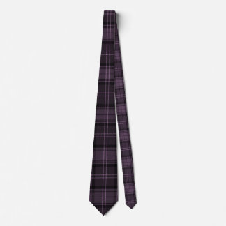 Black, Mulberry, Purple Plaid Tartan Pattern Tie