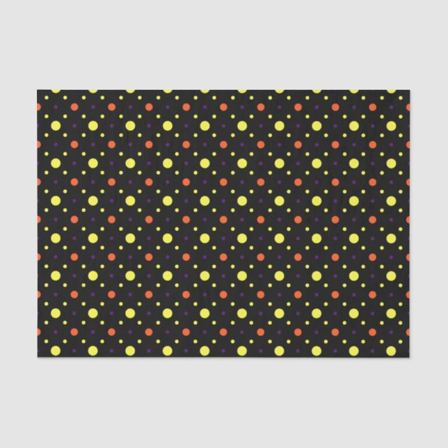 Black & Multi Size Polka Dots 03 Tissue Paper (Front)