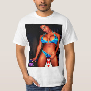 Black Muscle Babe in bikini T-Shirt