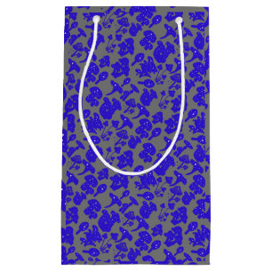 Black mushroom pattern 01blue Grey BG Small Gift Bag