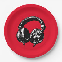 Black Music Headphones Dance DJ Birthday Party