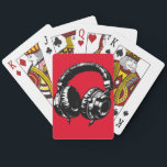Black Music Headphones DJ Birthday Party Favour Playing Cards<br><div class="desc">Matching items available.</div>