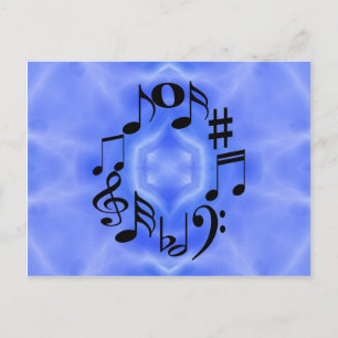 Black Music Note Keys Postcard