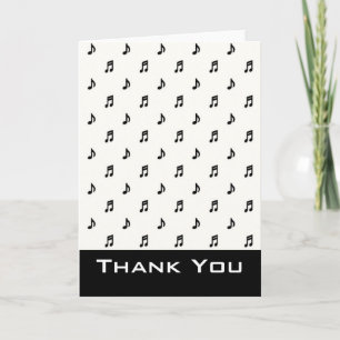 Black Music Notes Carte de voeux Merci moderne