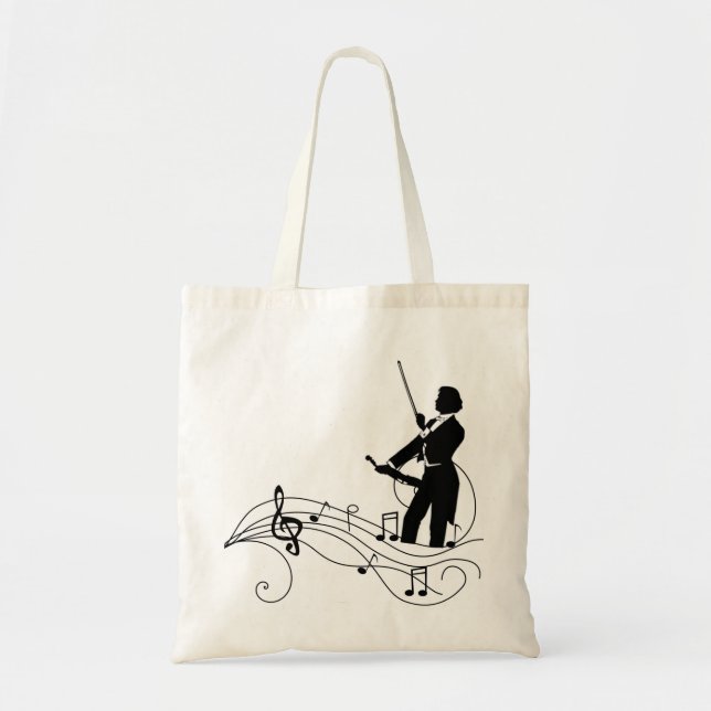 Black Music Notes et Sac fourre-tout violoniste (Devant)