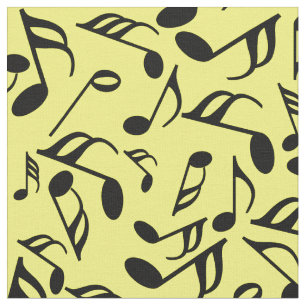 Black Music Notes  Fabric