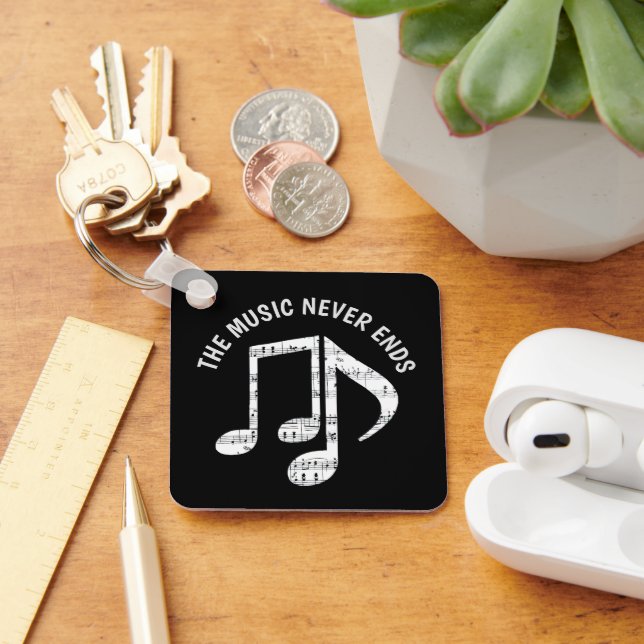 Black Music Notes  Keychain (Desk)