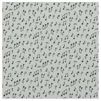 Black Music Notes on Grey Fabric