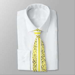 Black Music Notes on YELLOW Tie