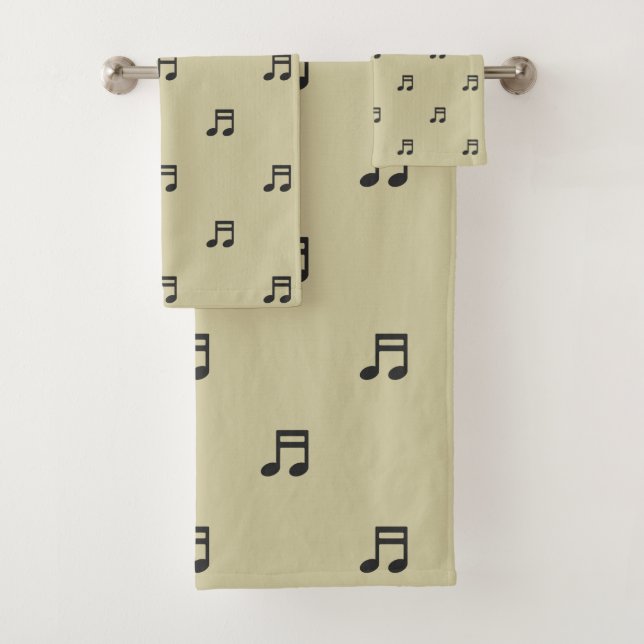 Black Music Notes Pattern on Light Beige (En situation)