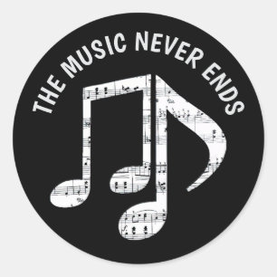 Black Music Notes Sticker Set