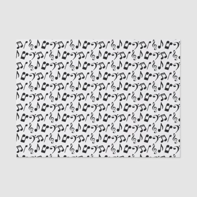 Black Music Notes Tissue Paper (Front)