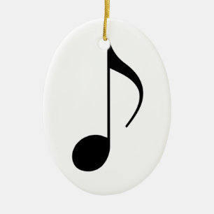 black musical-note ceramic ornament