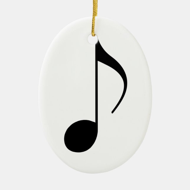 black musical-note ceramic ornament (Front)