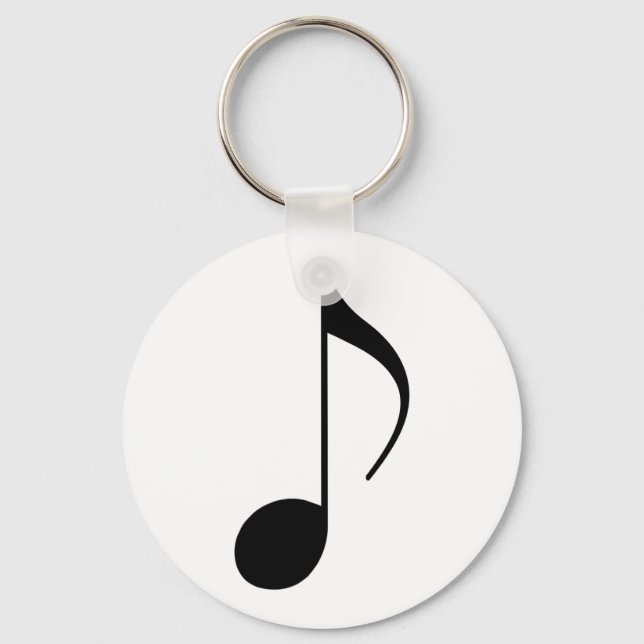 black musical note keychain (Front)