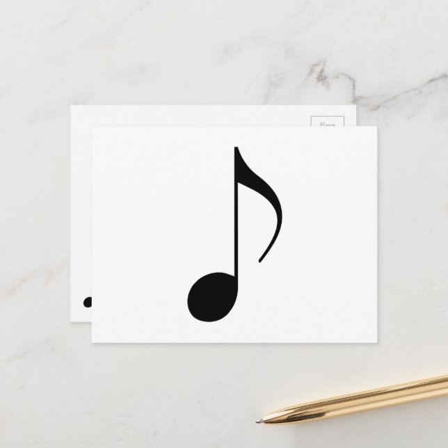 Black Musical-Note Postcard (Front/Back In Situ)