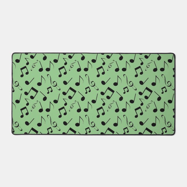 Black Musical Notes bDesign Desk Mat (Front)
