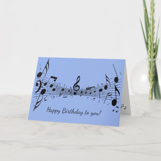 Black Musical Notes Design Carte de voeux (Devant)