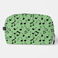 Black Musical Notes Design Dopp Kit Bag
