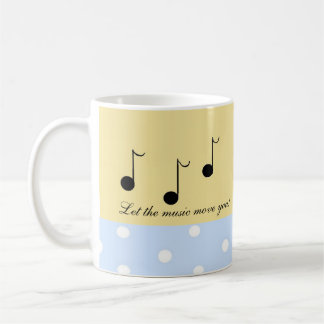 Black Musical Notes with Musical Sayings Coffee Mug