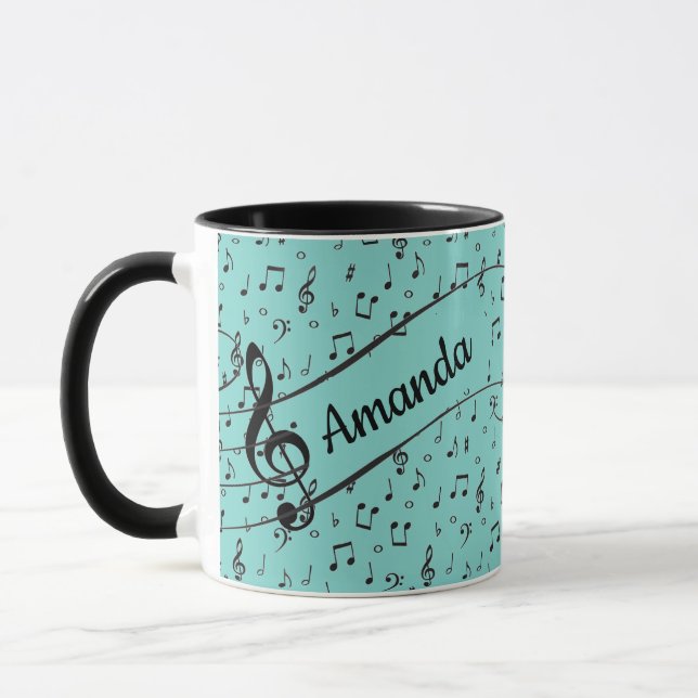 Black Musical personalized Coffee Mug (Left)