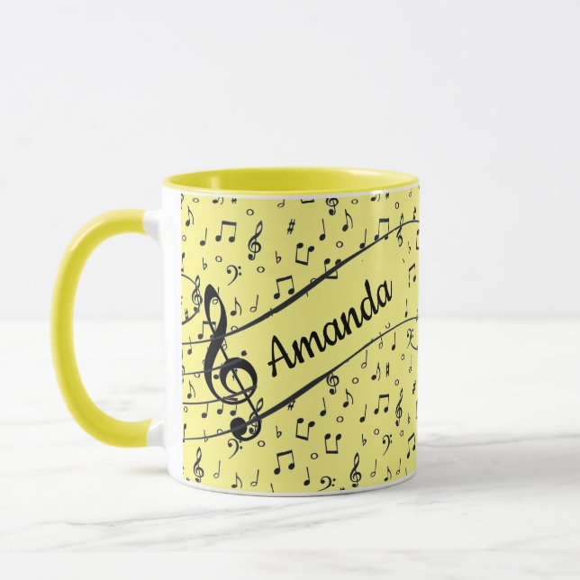 Black Musical personalized Coffee Mug (Left)