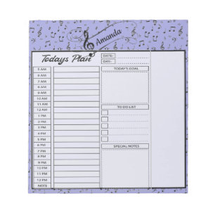 Black Musical personalized day planner Notepad